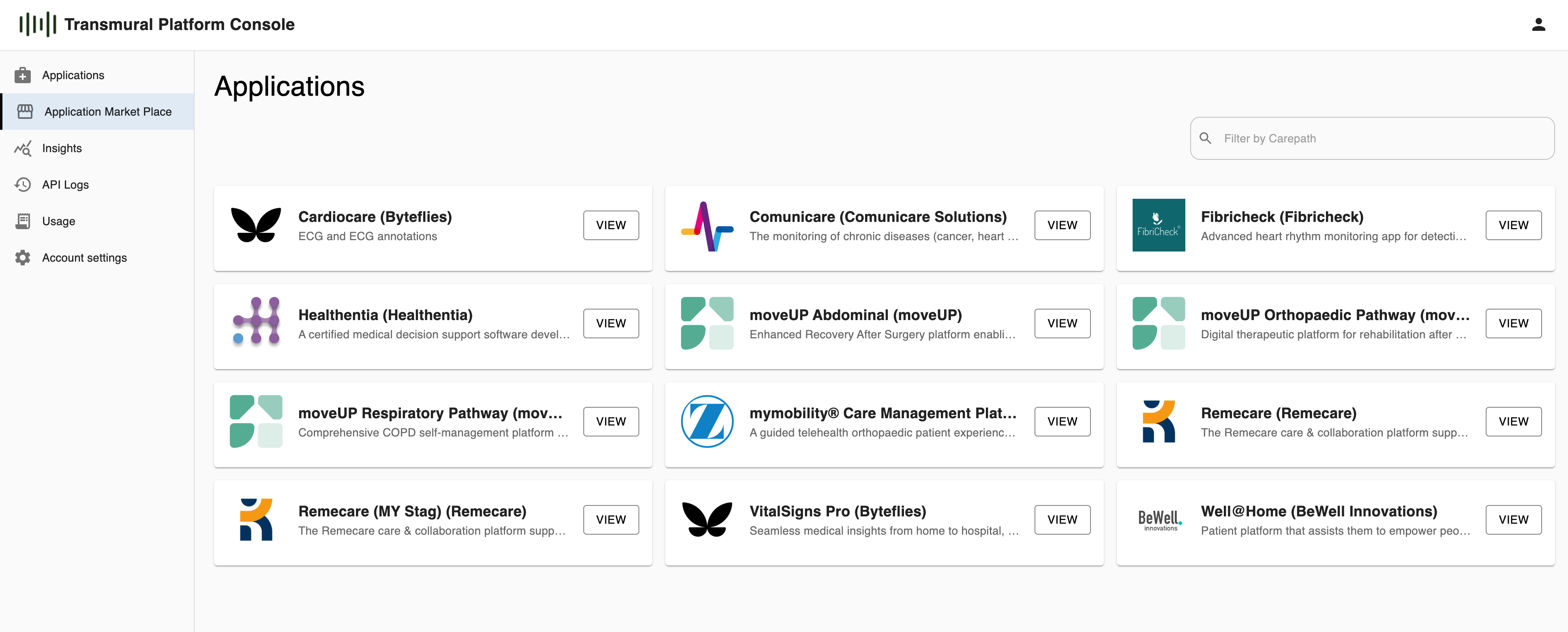 TMP Console marketplace